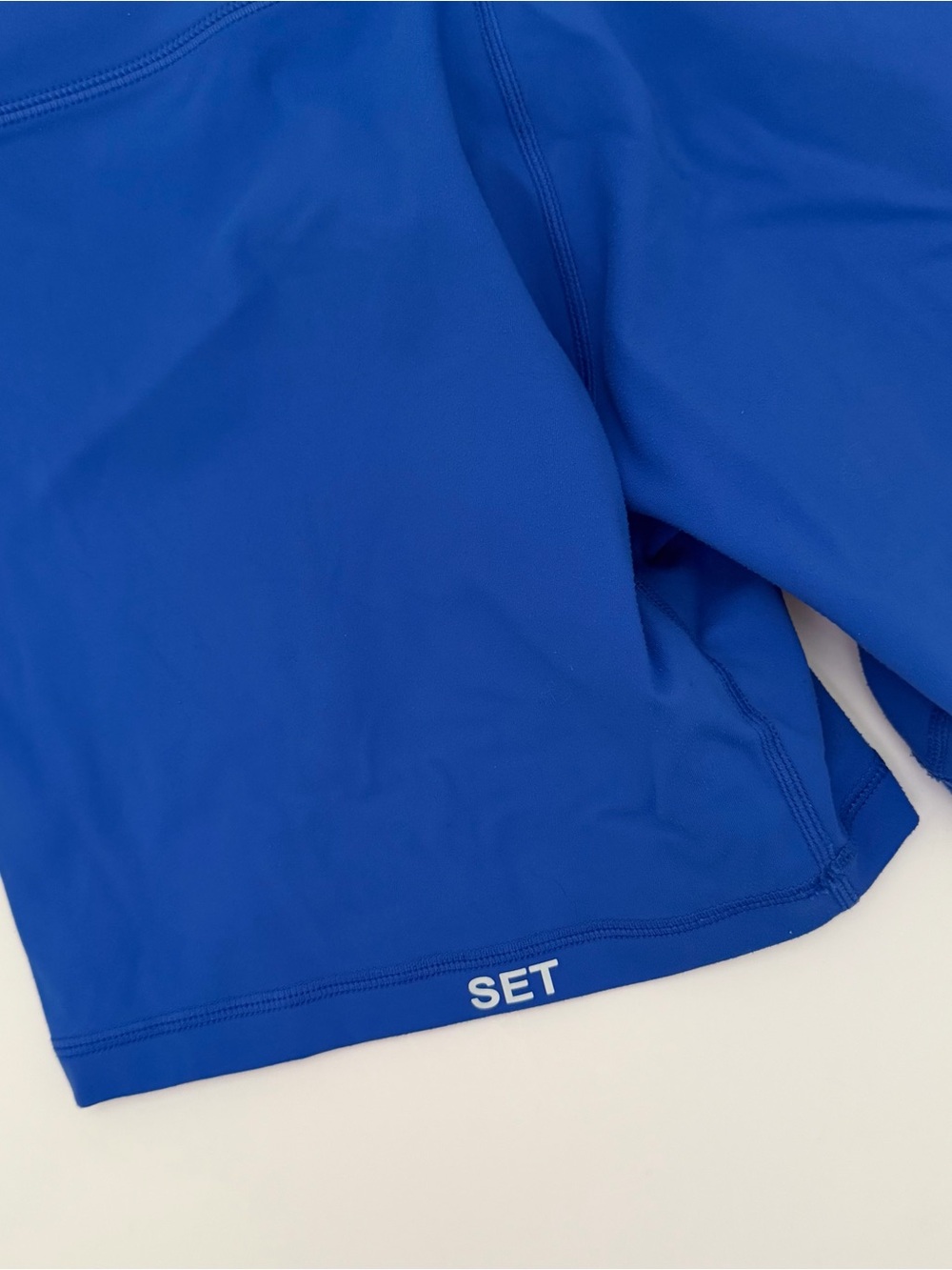 SET Active Bike Shorts Spandex Athletic Yoga Shorts Royal Blue Size Large - Picture 5 of 9